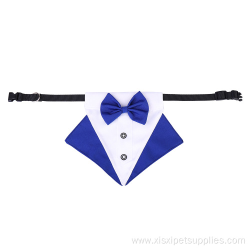 Eco-friendly luxury wedding suit pet collar bandana set